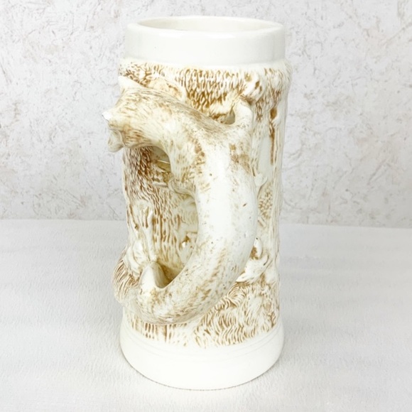Vintage hand carved fox handle beer stein deer hunting - Picture 4 of 7